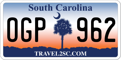 SC license plate OGP962