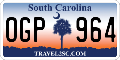 SC license plate OGP964