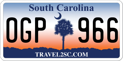 SC license plate OGP966