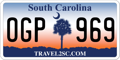 SC license plate OGP969