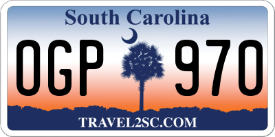 SC license plate OGP970