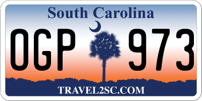 SC license plate OGP973