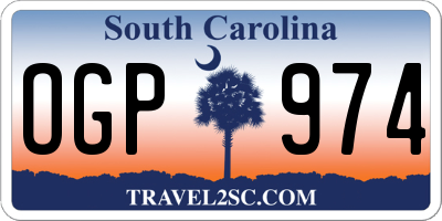 SC license plate OGP974