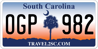 SC license plate OGP982