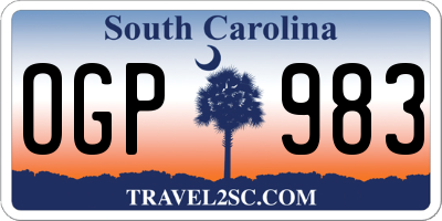 SC license plate OGP983