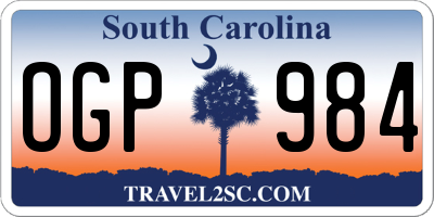 SC license plate OGP984