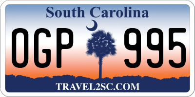 SC license plate OGP995