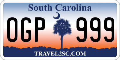 SC license plate OGP999