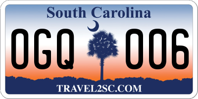 SC license plate OGQ006