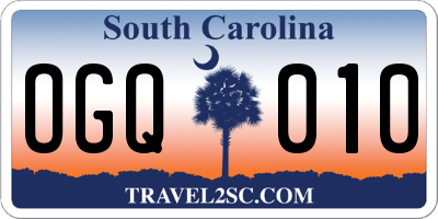 SC license plate OGQ010