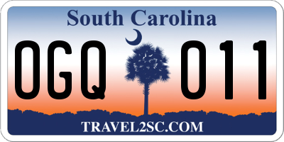 SC license plate OGQ011