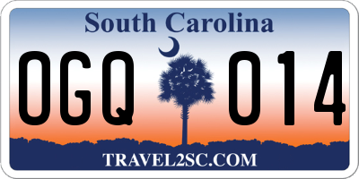SC license plate OGQ014