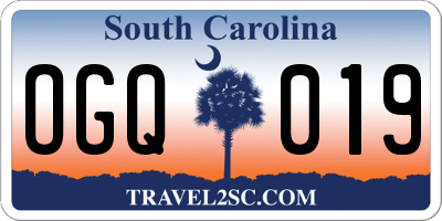 SC license plate OGQ019