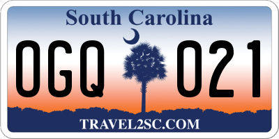 SC license plate OGQ021