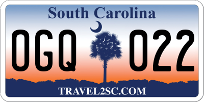 SC license plate OGQ022