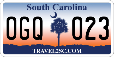 SC license plate OGQ023
