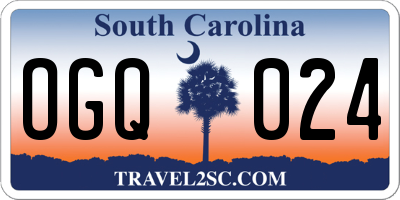 SC license plate OGQ024