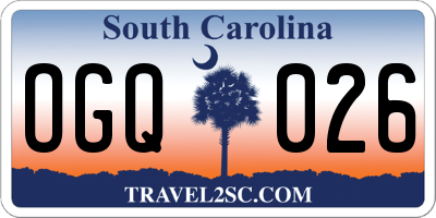 SC license plate OGQ026