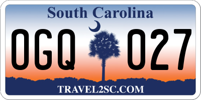 SC license plate OGQ027