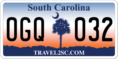 SC license plate OGQ032