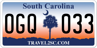 SC license plate OGQ033