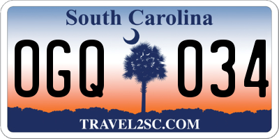 SC license plate OGQ034