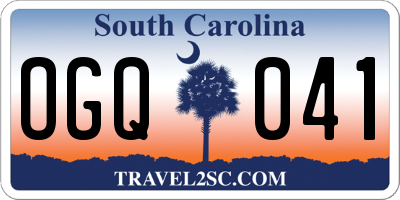 SC license plate OGQ041