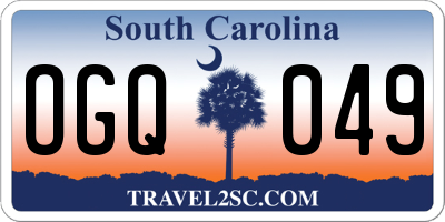 SC license plate OGQ049