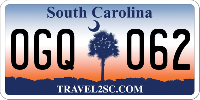 SC license plate OGQ062