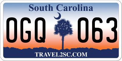 SC license plate OGQ063
