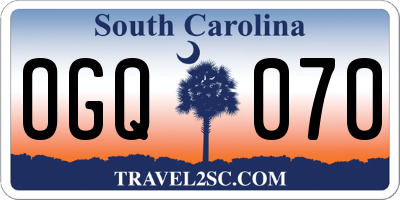 SC license plate OGQ070