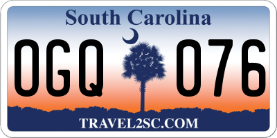 SC license plate OGQ076