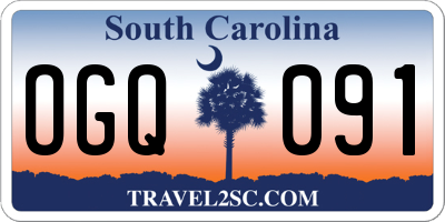 SC license plate OGQ091