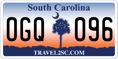 SC license plate OGQ096