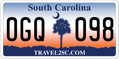 SC license plate OGQ098