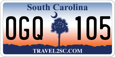 SC license plate OGQ105