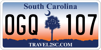 SC license plate OGQ107