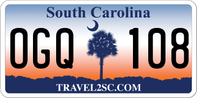 SC license plate OGQ108