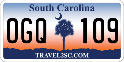 SC license plate OGQ109