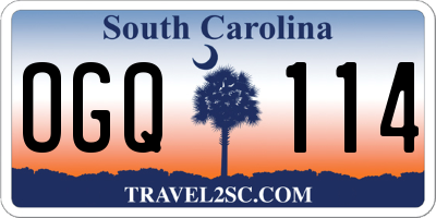 SC license plate OGQ114