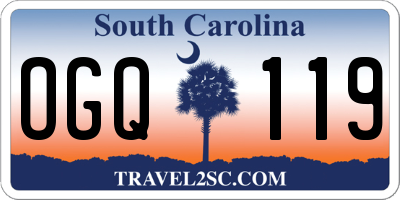 SC license plate OGQ119