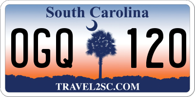 SC license plate OGQ120