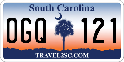 SC license plate OGQ121