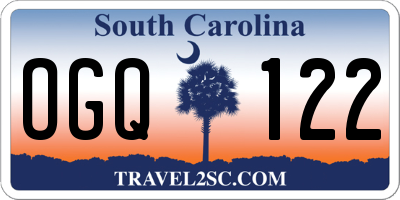 SC license plate OGQ122