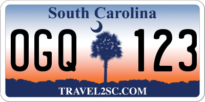 SC license plate OGQ123