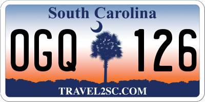 SC license plate OGQ126