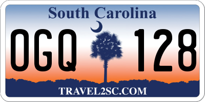 SC license plate OGQ128