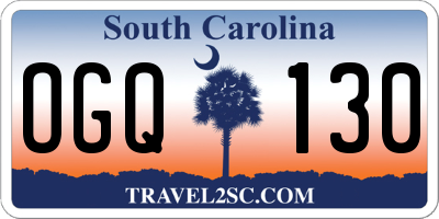SC license plate OGQ130