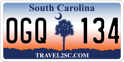 SC license plate OGQ134