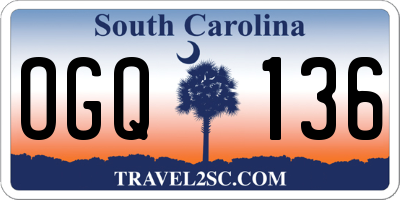 SC license plate OGQ136